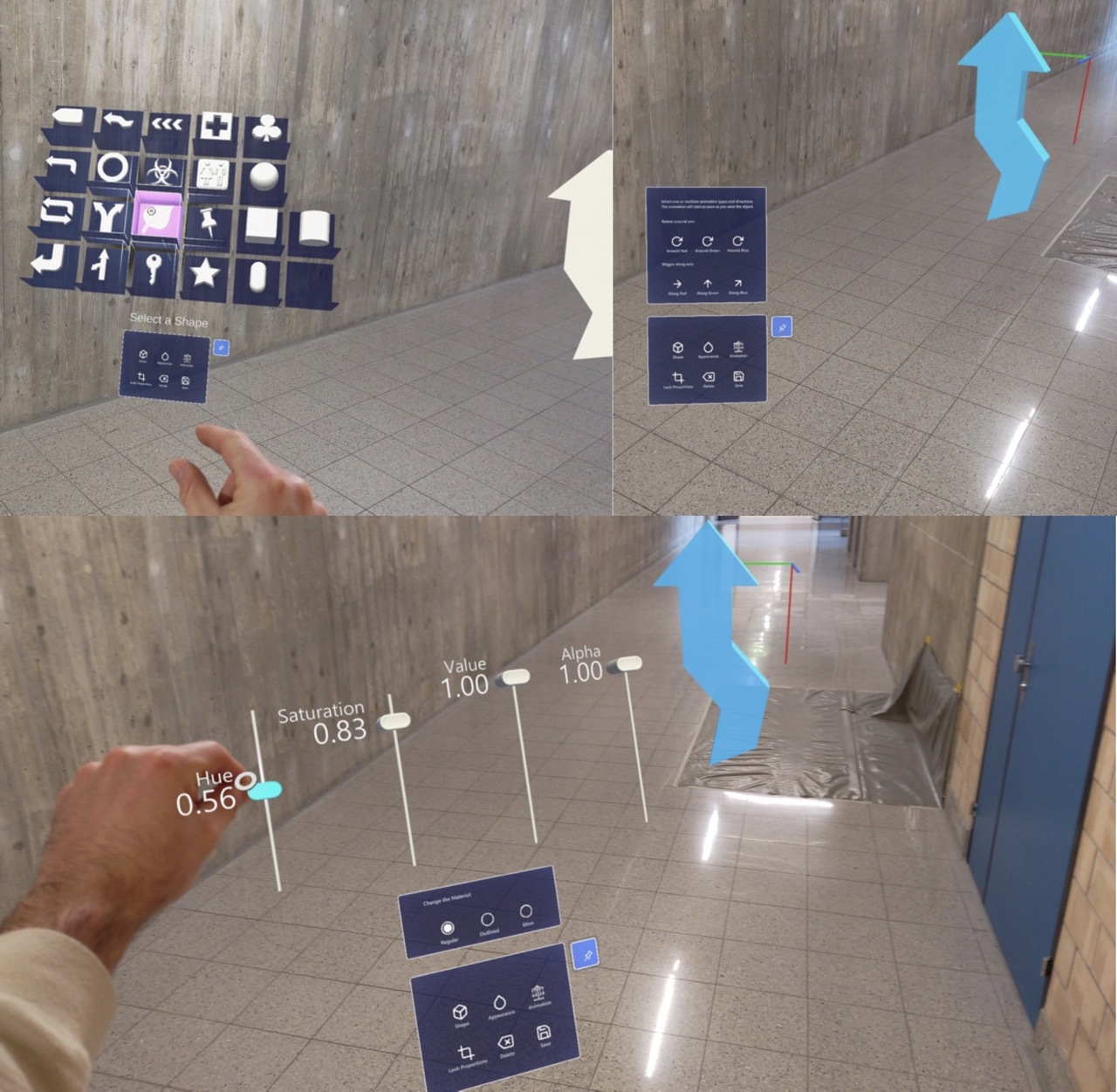 Interacting with augmented reality for designing future navigation experiments. Photo credit: GIVA