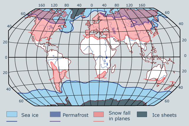  distribution of ice worldwide