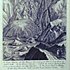 historical etching of glacier