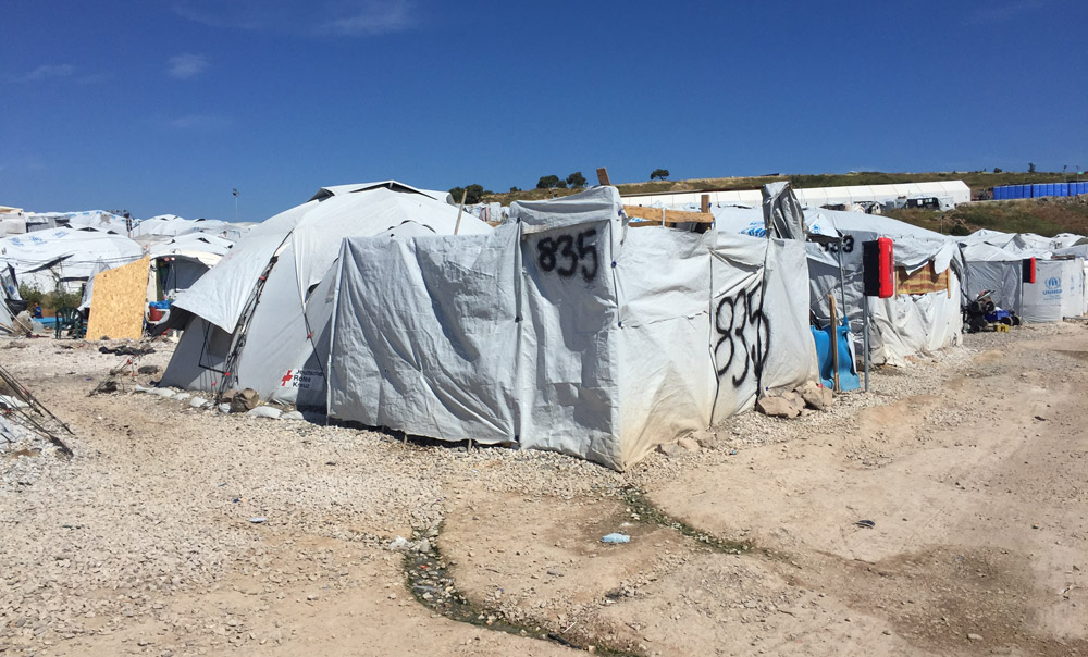 refugee camp in Lesvos