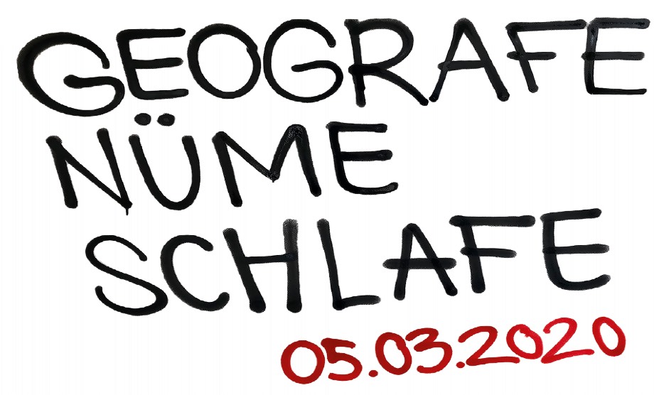 Printscreen Flyer Geografe nüme schlafe!