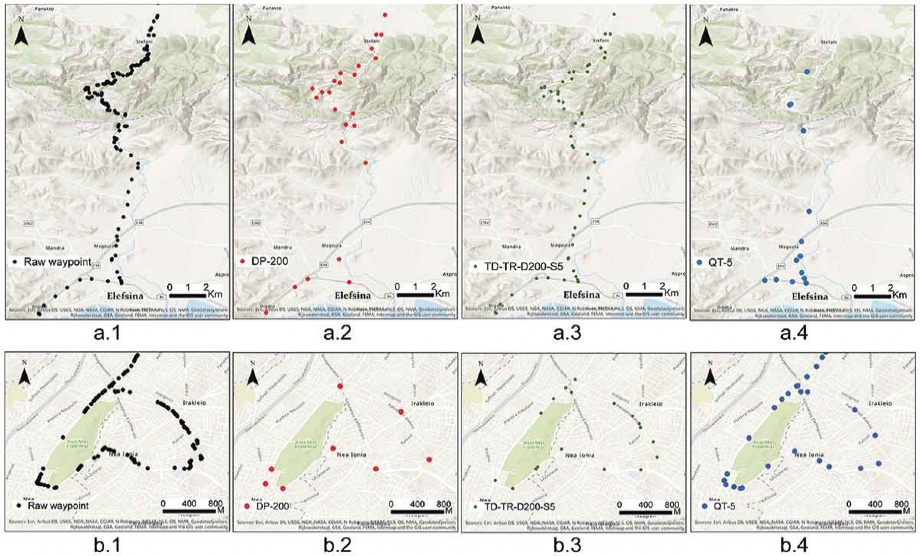Adaptive simplification of GPS trajectories with geographic context – a quadtree-based approach