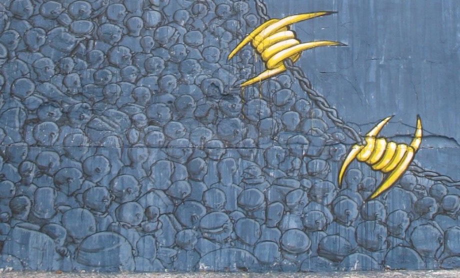 Picture caption: mural by Blue, Melilla,Spain