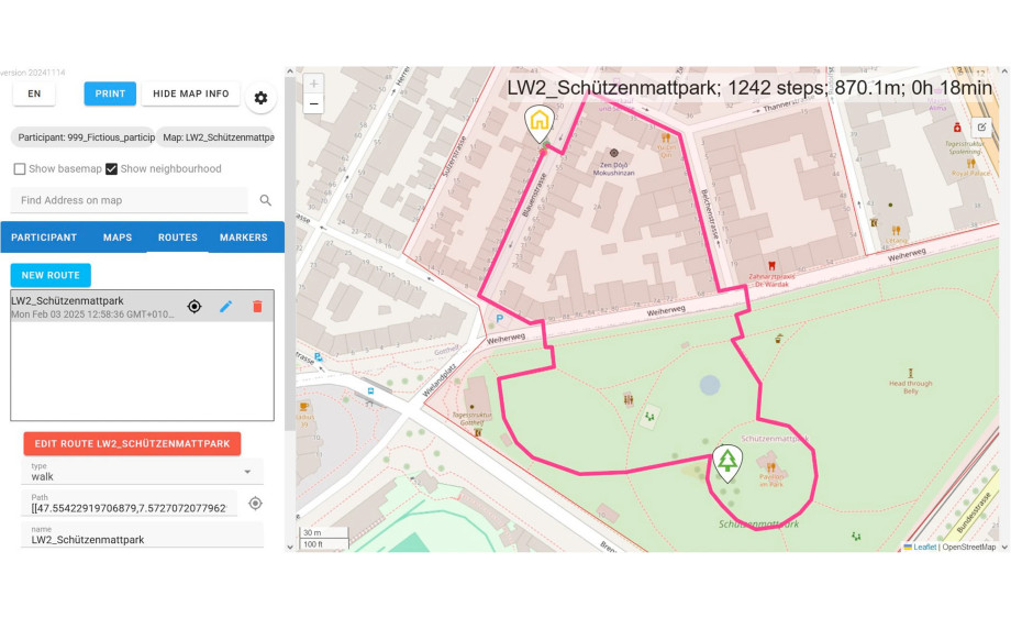 Personalised, GIS-based counselling to promote habitual walking