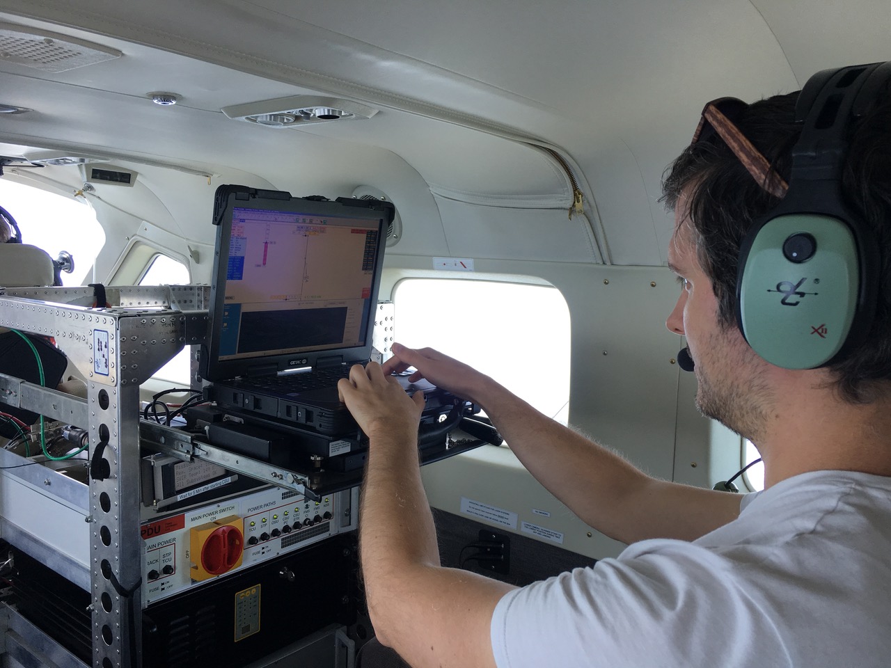 APEX payload operator Simon Trim (UZH) is checking the line-up process.