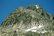 Mountain peak of siliceous rock